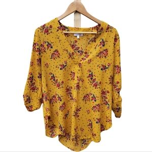 Floral Yellow Women's Tunic Top Stella Tweed Large